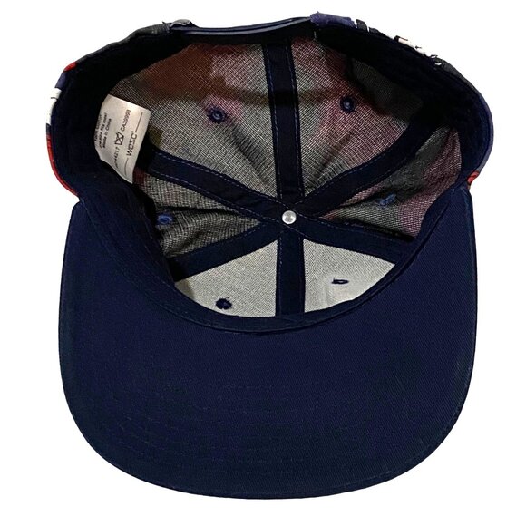 WeSC Coconuts Snapback Hat One Size Blue High Crown Six Panels Eyelets Flat Bill - Picture 6 of 8